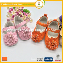 arrival wholesale beautuful flower cheap pu leather girls dress shoes